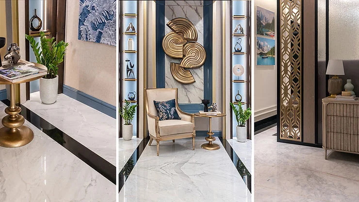 Penggunaan batu marmer di dalam rumah yang membuat rumah terlihat lebih mewah.